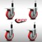 Service Caster 5'' SS Red Poly Swivel 1-1/8'' Expanding Stem Caster Set Total Lock Brake, 4PK SCC-SSEXTTL20S514-PPUB-RED-118-4 - alternate 2